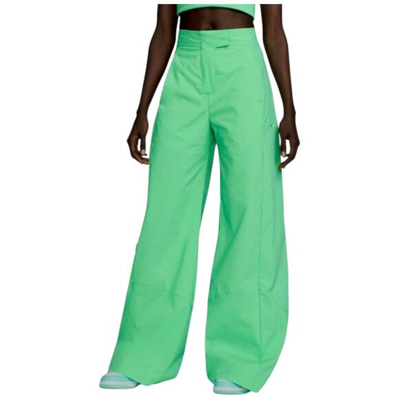NWOT NIKE Collection High-waisted Wide-leg Woven Grass Green Pant Size Small - Picture 1 of 13